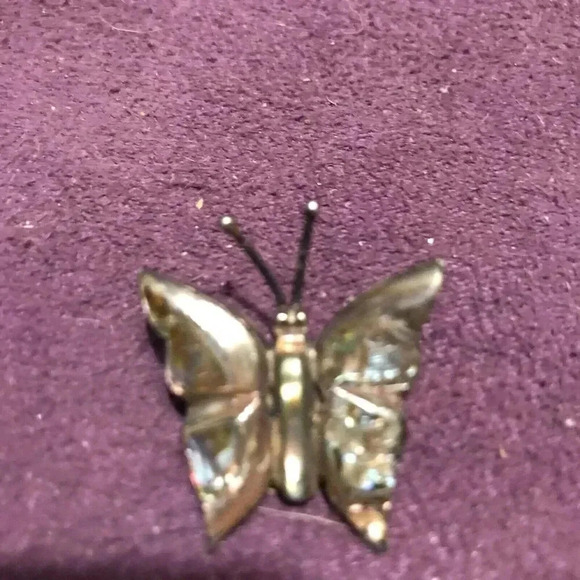 Unbranded Jewelry - Vintage 50s Mexican Sterling Silver Abalone BUTTERFLY Brooch Pin Fairy